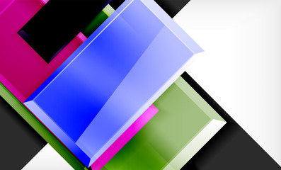 Bright colorful square shape blocks geometrical background