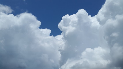 Fluffy clouds in the sky