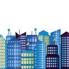 Obraz premium smart city urban town technology