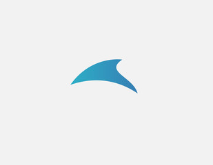 Abstract geometric minimalism shark fin logo icon