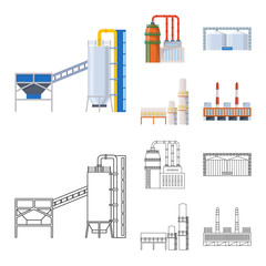 Obraz premium Vector illustration of production and structure icon. Set of production and technology vector icon for stock.