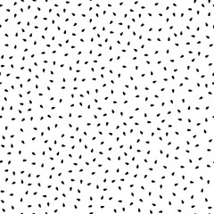Simple black and white sesame seeds seamless pattern, vector