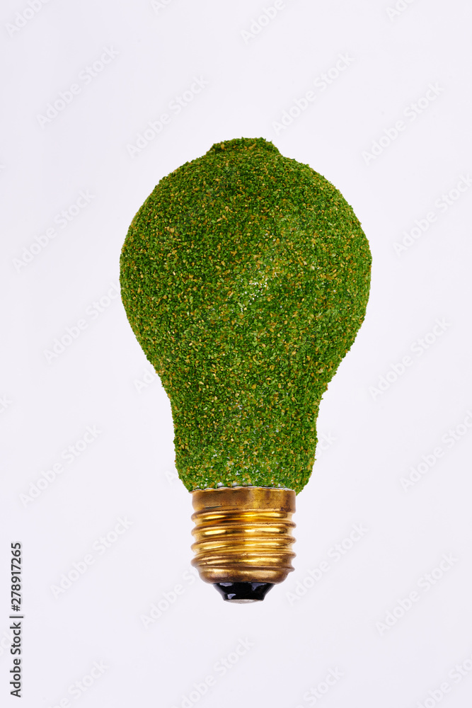 Wall mural energy efficient lightbulb on white background