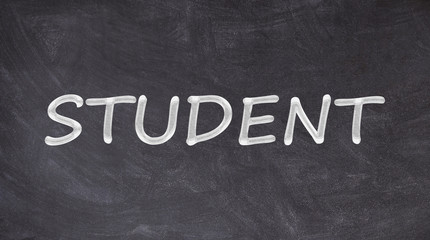 Obraz premium Student text written on blackboard