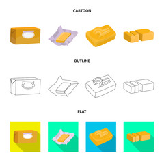 Vector illustration of creamy and product logo. Set of creamy and farm stock symbol for web.