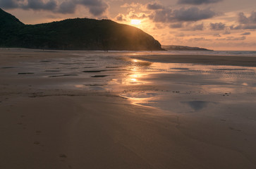 atardecer en la playa