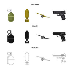 Obraz premium Vector illustration of weapon and gun sign. Collection of weapon and army vector icon for stock.