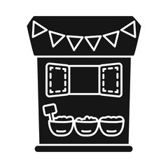 Vector illustration of kiosk and market symbol. Collection of kiosk and shop stock symbol for web.