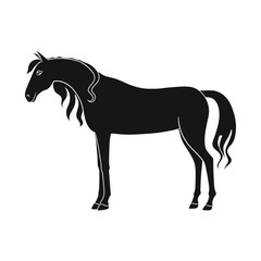 Vector illustration of horse and stand symbol. Collection of horse and wildlife stock symbol for web.