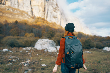 hiker on top of mountain