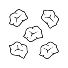 Pre cut linear icon. Butchers meat. Meat production and sale. Ingredient for meatballs. Butchery business. Thin line illustration. Contour symbol. Vector isolated outline drawing. Editable stroke