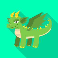 Isolated object of dragon and monster sign. Set of dragon and flying stock vector illustration.