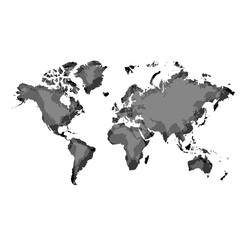 map of the world isolated on white background