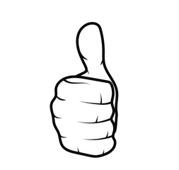 Human hand showing thumbs up. Clip Art 