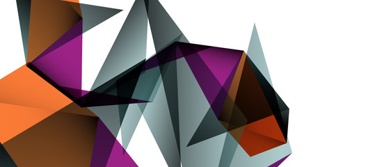 Obraz premium Triangle geometric background in trendy style on light background. Retro vector illustration. Colorful bright. Trendy modern style. Vector business illustration.