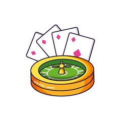 casino roulette game with poker cards