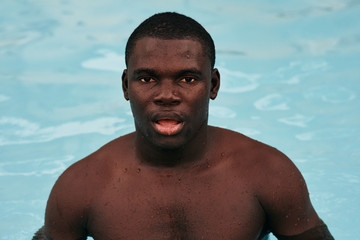 man in swimming pool