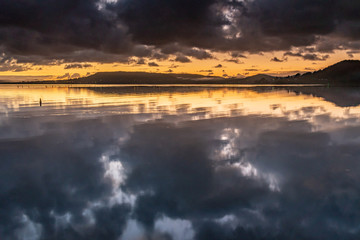 Rain Clouds and Dawn Bay Waterscape