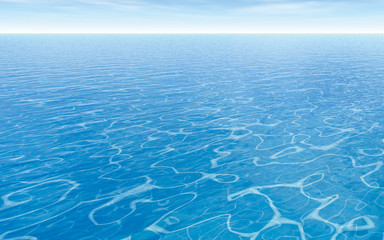 The tropical surface of the water made in 3D Render