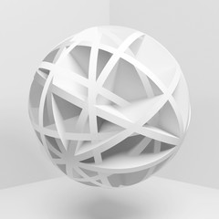 Abstract white spherical object 3 d