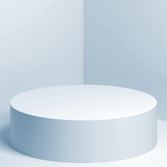 White cylindrical podium 3d