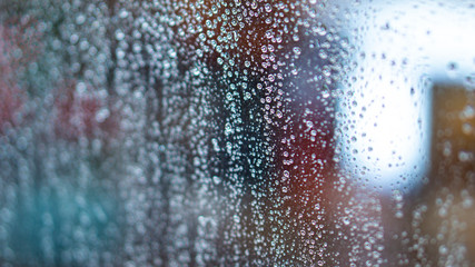Naklejka na ściany i meble 비, 창, 창가, 비오는날, 실내, 물방울, 빗방울, 