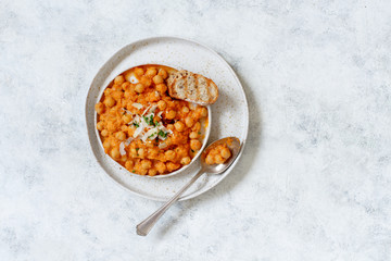 Indian chana masala or chickpea curry
