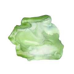 Green Watercolor stain. Juicy eco-friendly color.