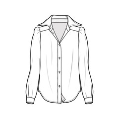 Blouse fashion flat sketch template