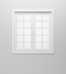 blank window on white wall