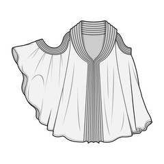 Dress fashion flat sketch template