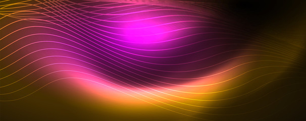 Shiny neon lines techno magic futuristic background, magic energy space light concept, abstract background wallpaper design