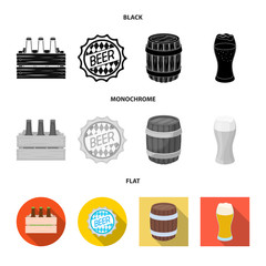 Isolated object of minimal and pint logo. Collection of minimal and craft stock vector illustration.