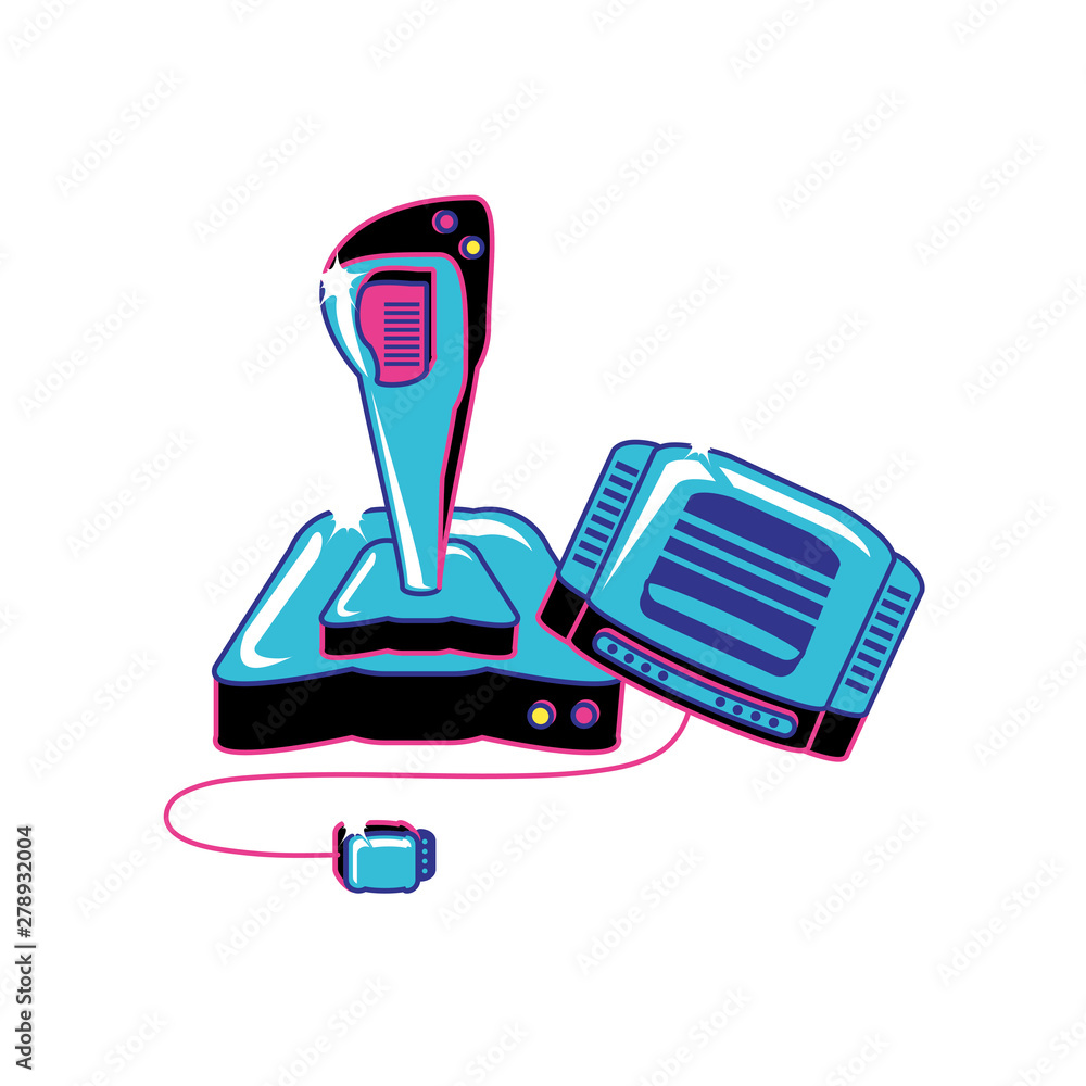 Poster video game joystick control with console