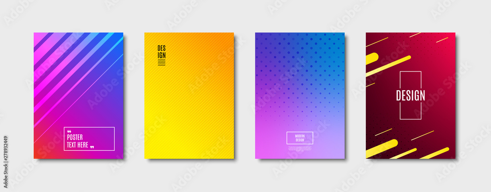 Poster minimal geometric cover design. dynamic colorful vector backgrounds. future geometric patterns. post