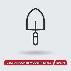 Shovel vector icon in modern style for web site and mobile app