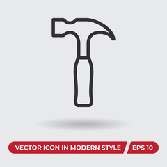 Hammer vector icon in modern style for web site and mobile app