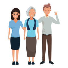 Obraz premium Family oldm other with adultt daughter and son smiling