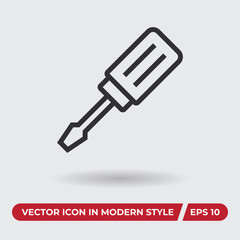 Screwdriver vector icon in modern style for web site and mobile app