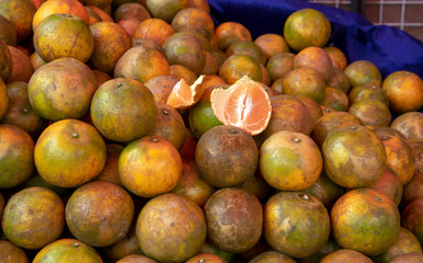 Oranges seen in the market at Doi Suthep, near Chiang Mai, Thailand