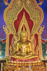 principle Buddha image of the third grade royal monastery, Wat Khian Khet, Samut  Pathum Thani. province, Thailand