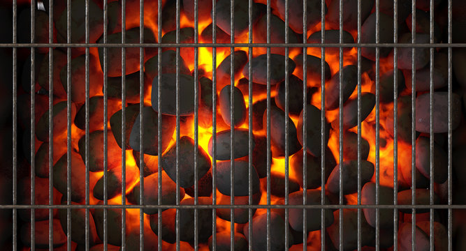 Charcoal Fire And Grid