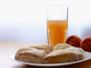 Breakfast with cookies and juice