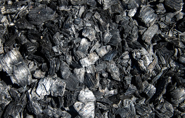 coal on black background