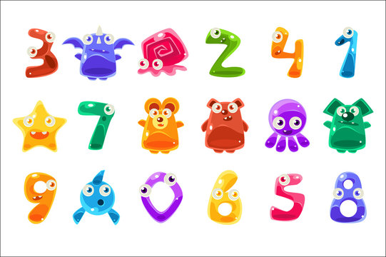 Digit Shaped Animals And Other Jelly Creatures Set