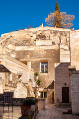 Matera, European Capital of Culture 2019. Basilicata, Italy. Detail of houses built on stones.