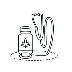 cannabis bottle product with stethoscope