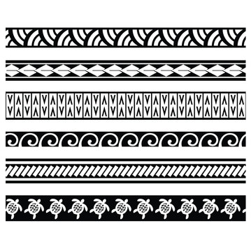 Polynesian tattoo tribal band vector designs. Samoan tattoo tribal band.