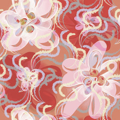 Floral seamless pattern. Watercolor hand painted background.