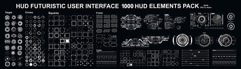 Sci-fi futuristic blue hud dashboard display virtual reality technology screen